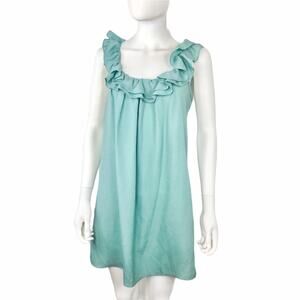 Urban Outfitter’s Pins & Needles Green Ruffled Tunic Top